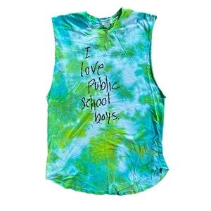 Collab Public School x J Crew I Love Public School Boys Tank Tie Dye XS Oversize